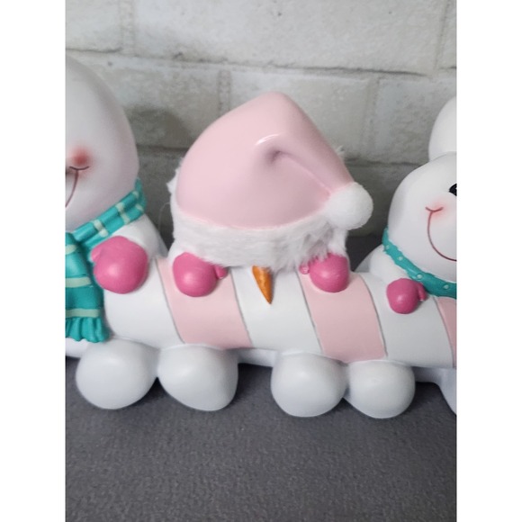 Snowmen With Pink Candy Cane Figure Snowman Resin Christmas Decor 14.5" NEW - Picture 4 of 10